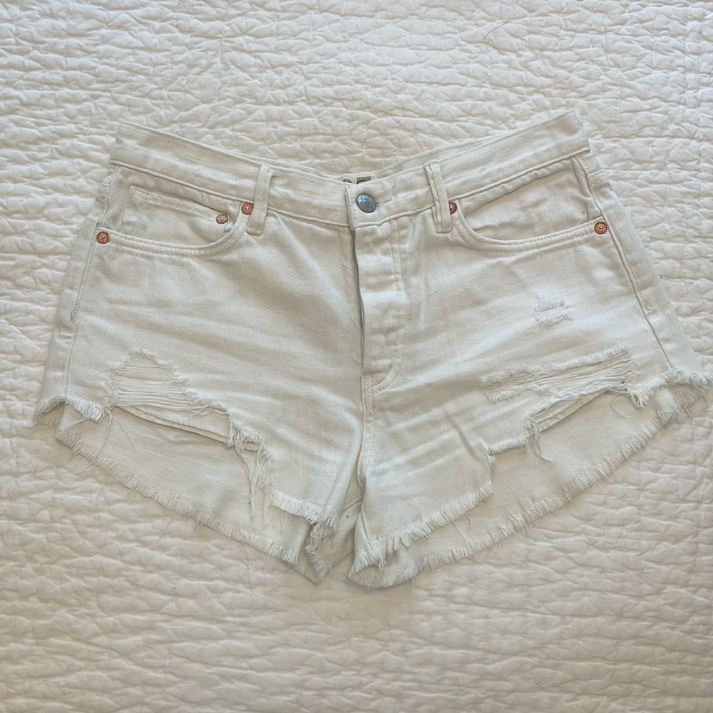 White Free People Jean shorts